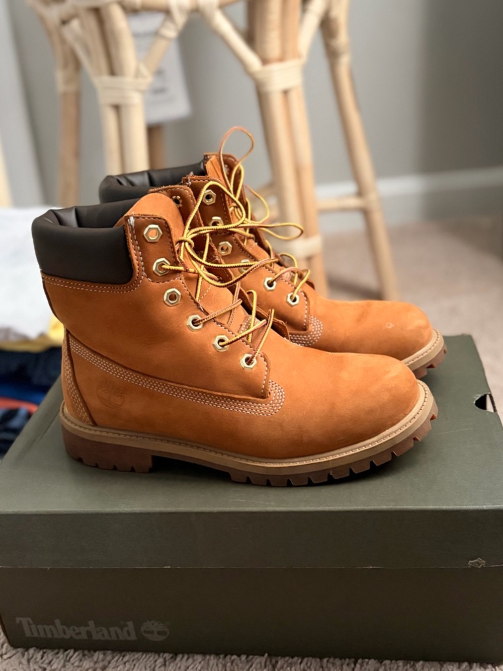 Timberland Junior Wheat Nubuck Lace-Up Boots